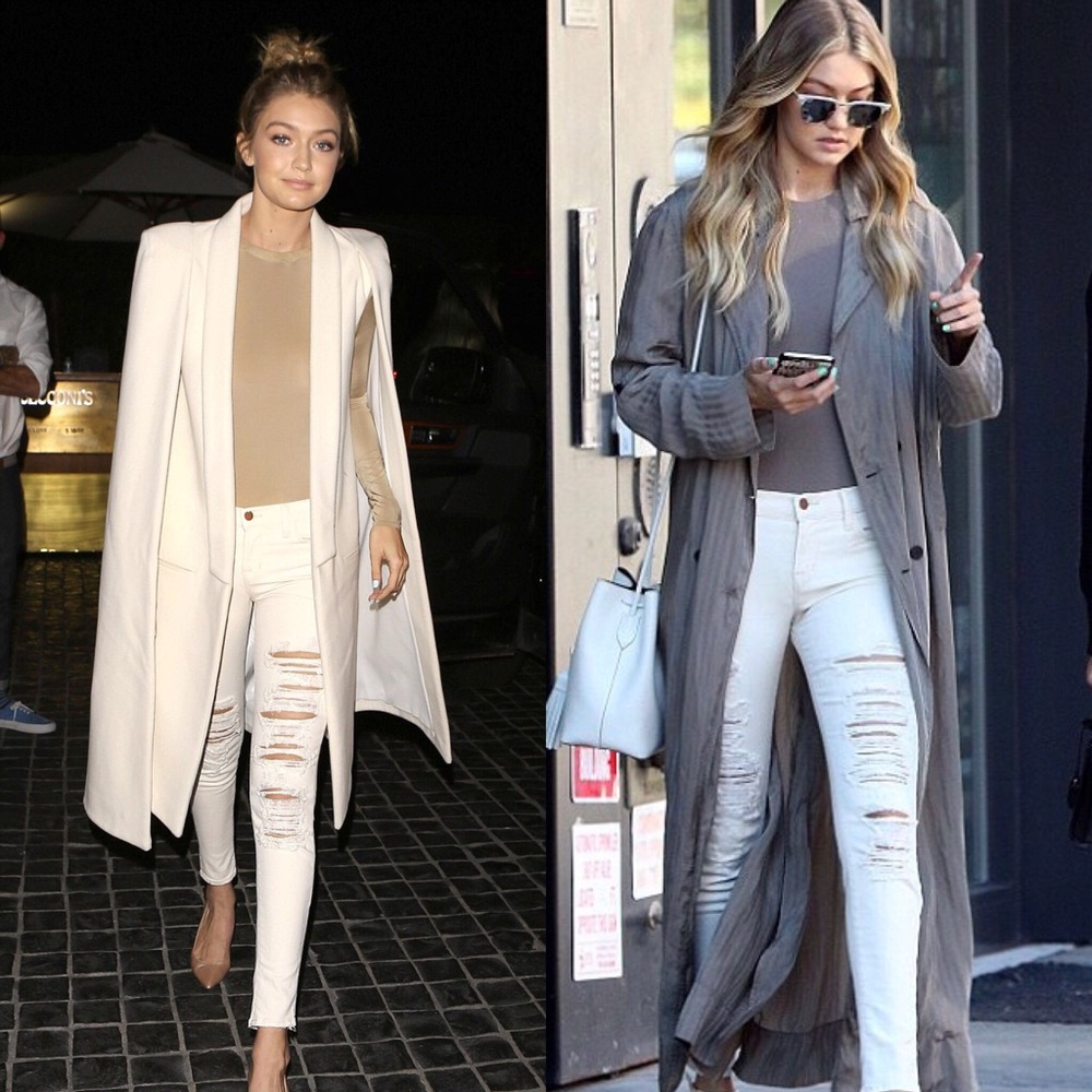 GI-GI White ripped skinny jeans